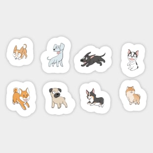 Eight Happy Dog Sticker